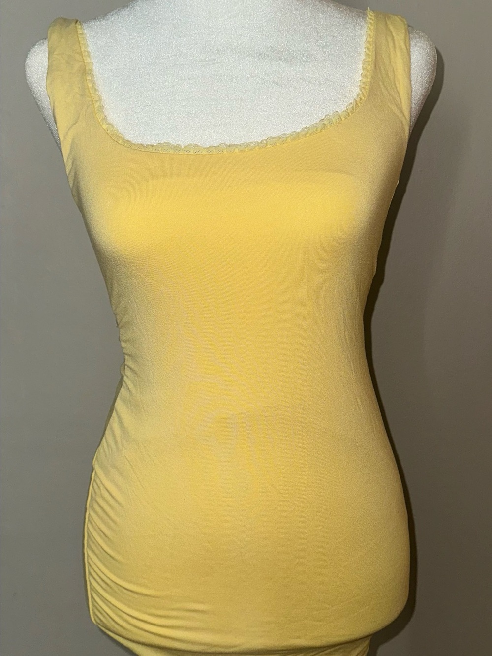 Oh Polly Yellow Scoop Neck Mini Dress
